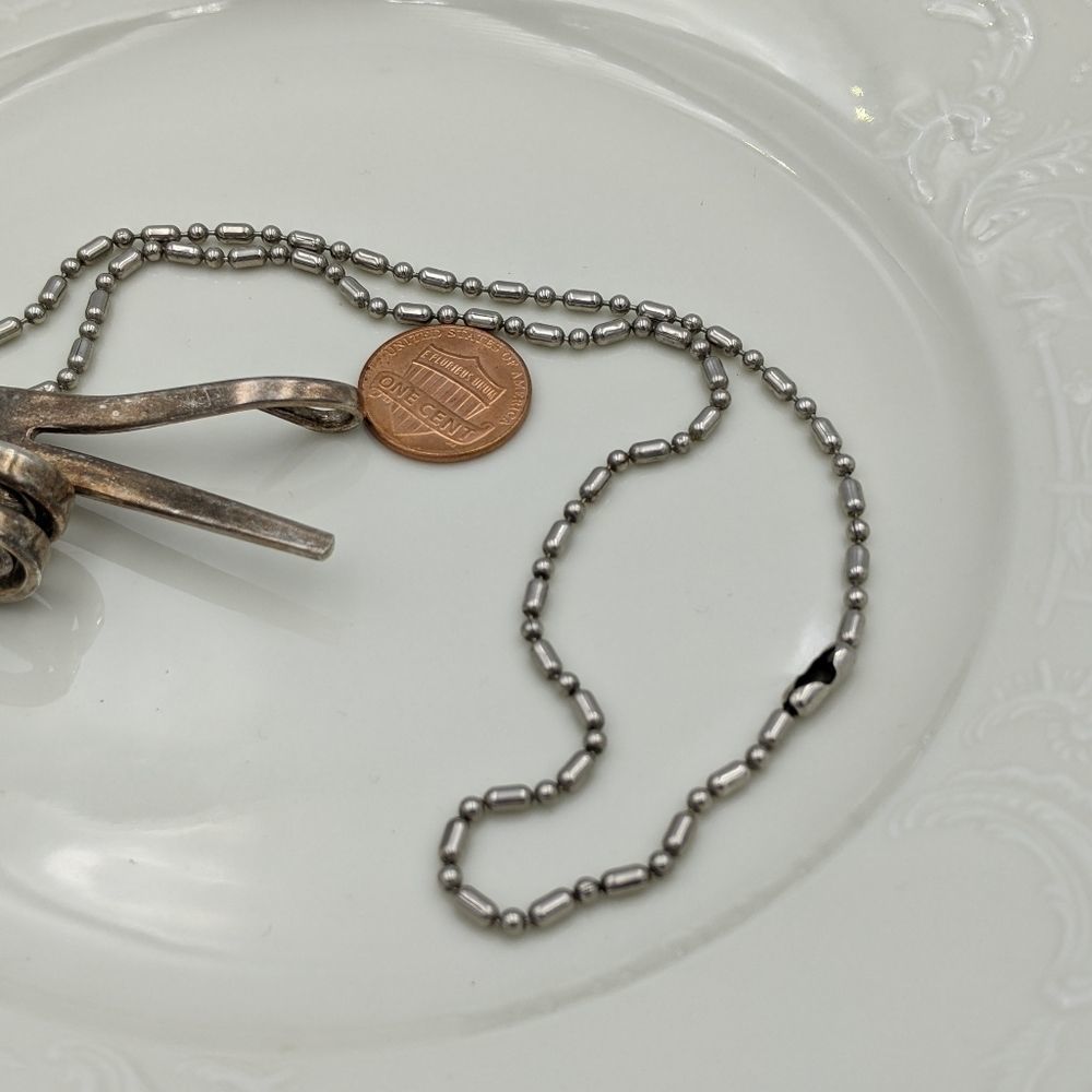Peace Sign Silver Plate Fork Artisan Necklace - Picture 7 of 11